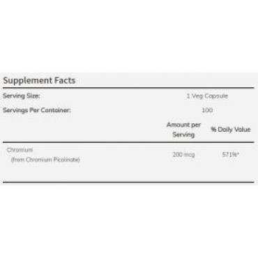 Chromium Picolinate 200 mcg 100 caps Now foods